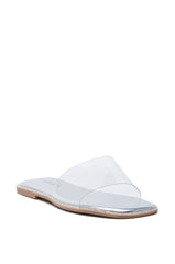 AKIRA BENNU SILVER CLEAR PVC FLAT SANDAL