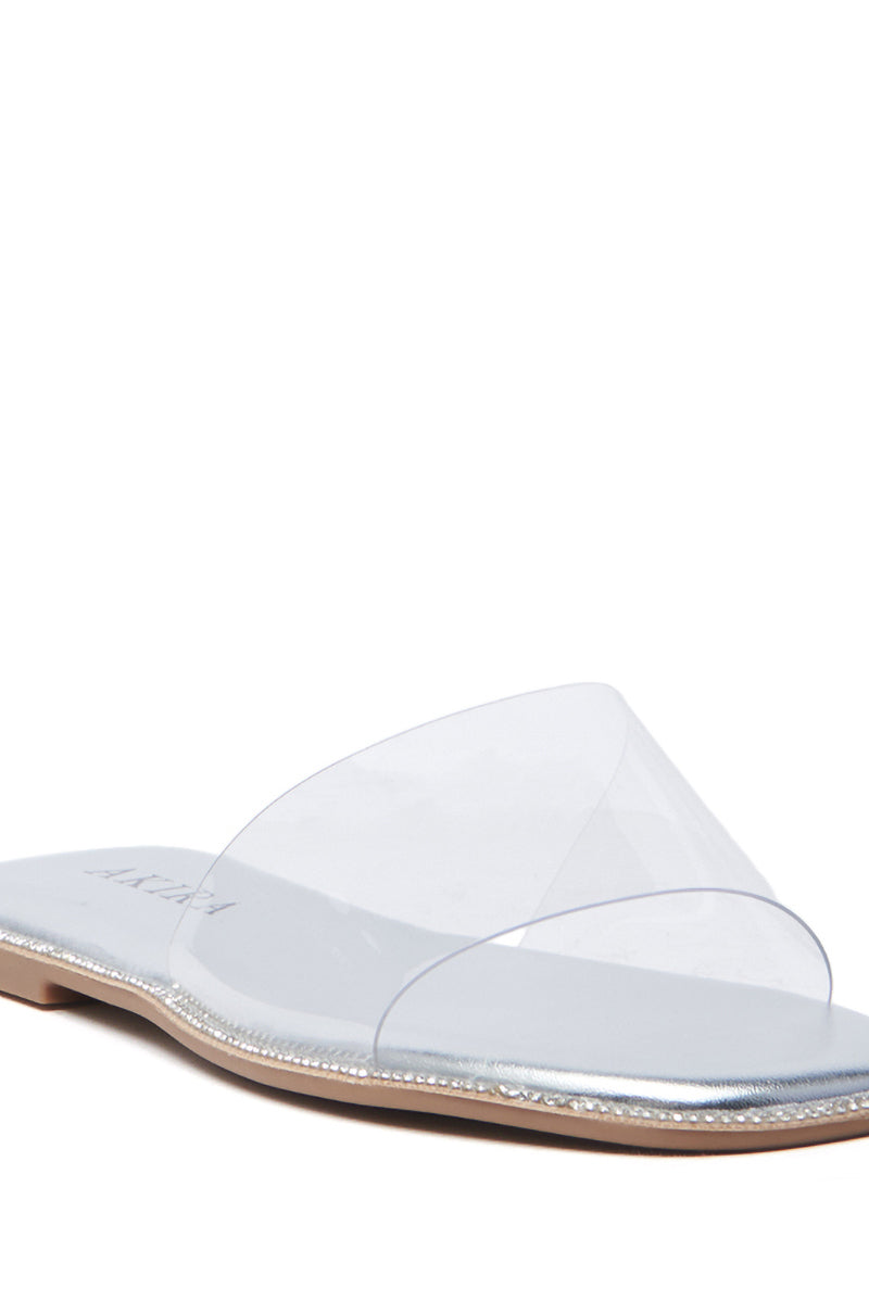 AKIRA  BENNU SILVER CLEAR PVC FLAT SANDAL