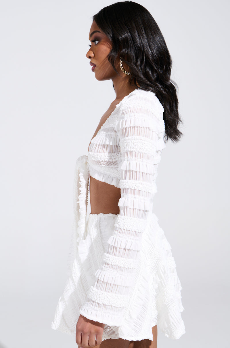 GIMME MORE TIE FRONT SLINKY BLOUSE