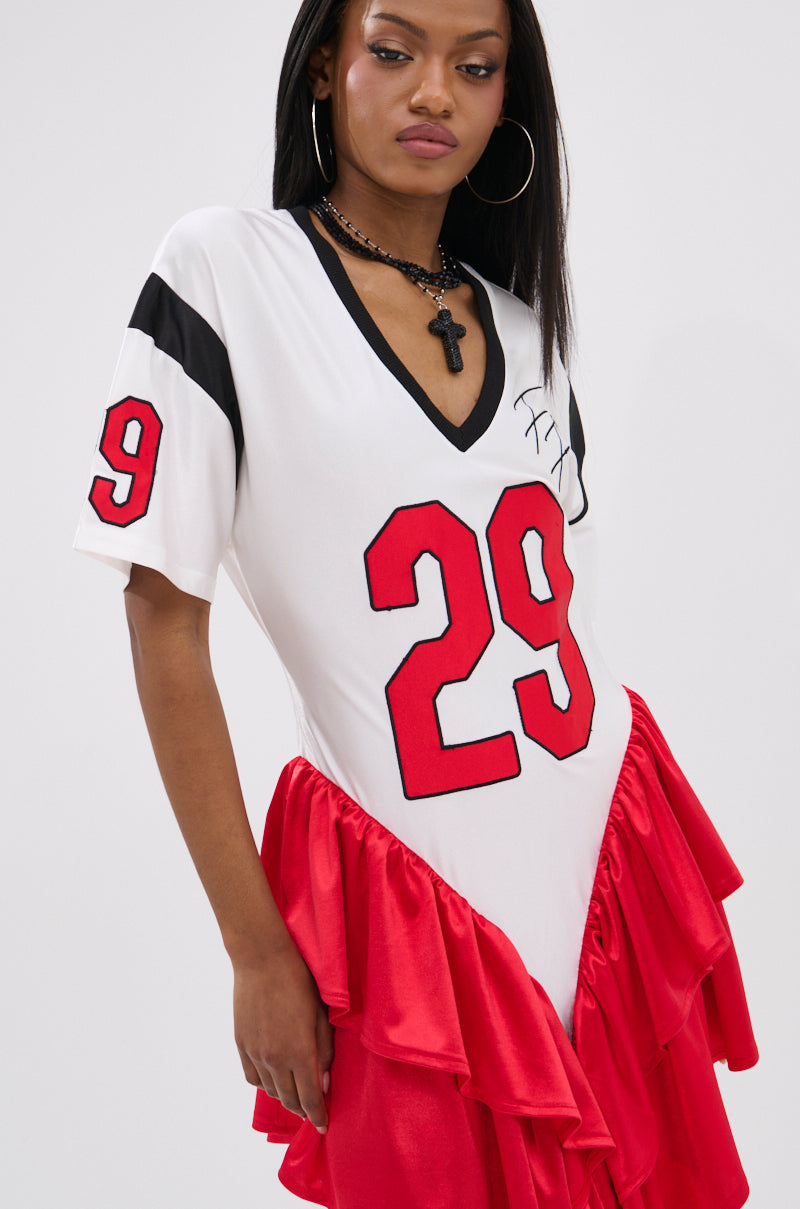 FEMME FOOTBALL JERSEY MINI DRESS