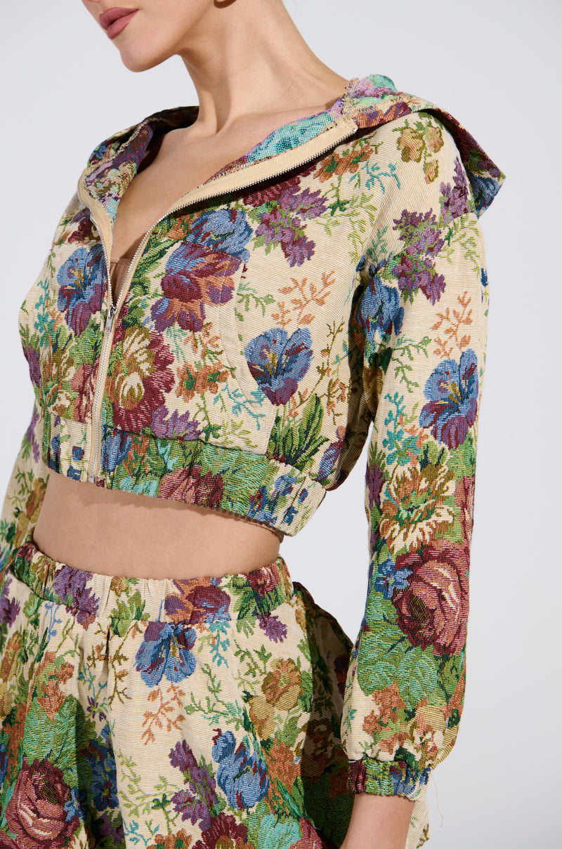 ALL ABOUT ME FLORAL BOMBER JACKET