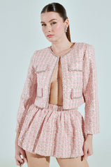 ALINNA EMBELLISHED TWEED BLAZER