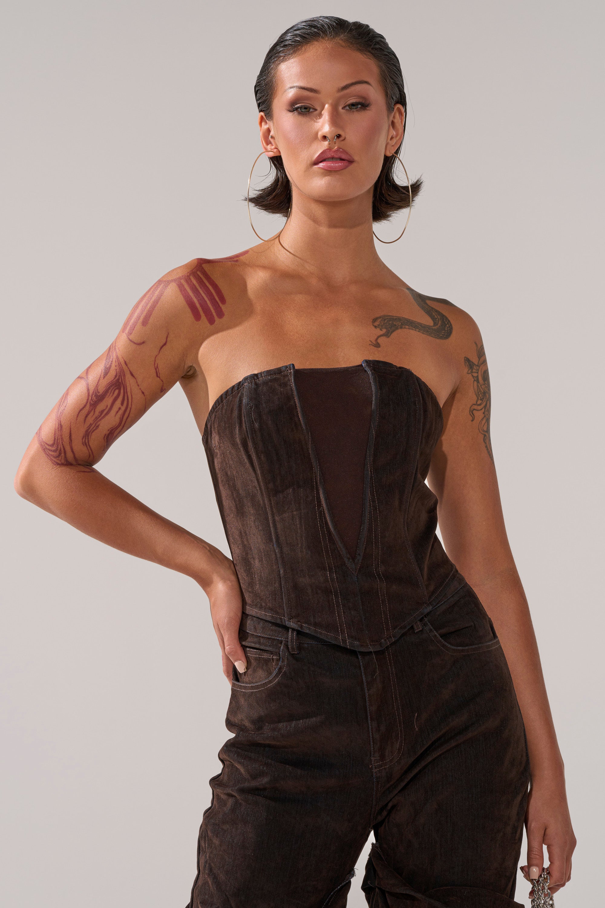 OH BABY VELVET DENIM CORSET