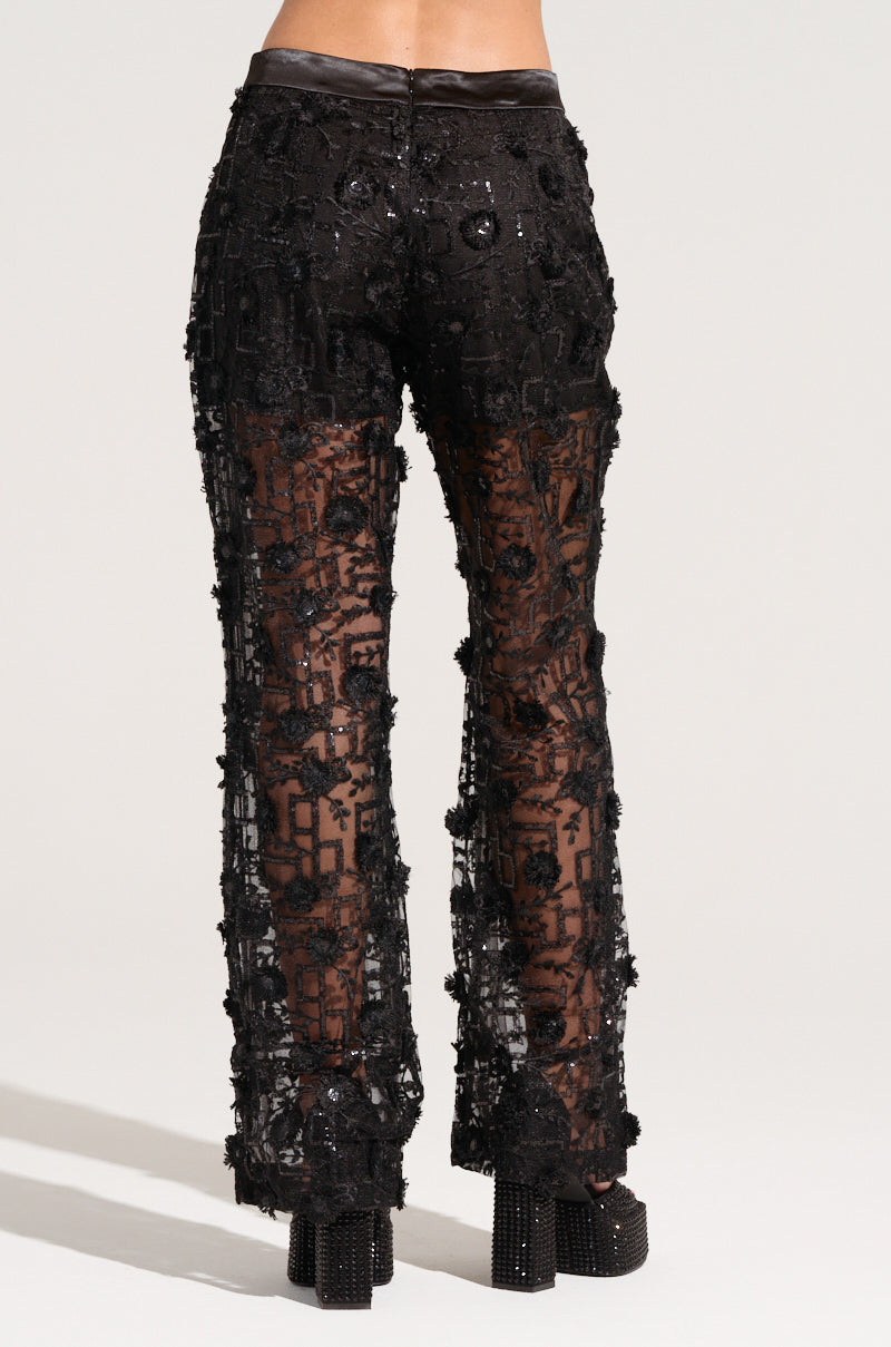 CELEBRATION TIME LACE PANTS IN BLACK