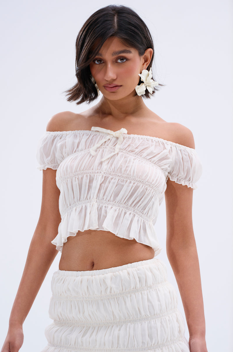 FLIRT WITH ME OFF THE SHOULDER BLOUSE