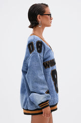 ALL AROUND THE WORLD DENIM SWEATSHIRT