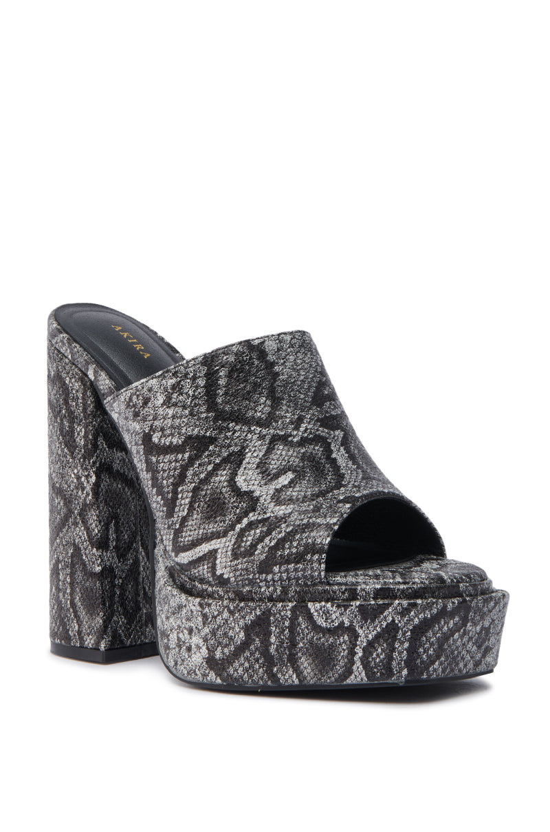 AKIRA LAMONT SNAKE SANDAL CHUNKY PLATFORM