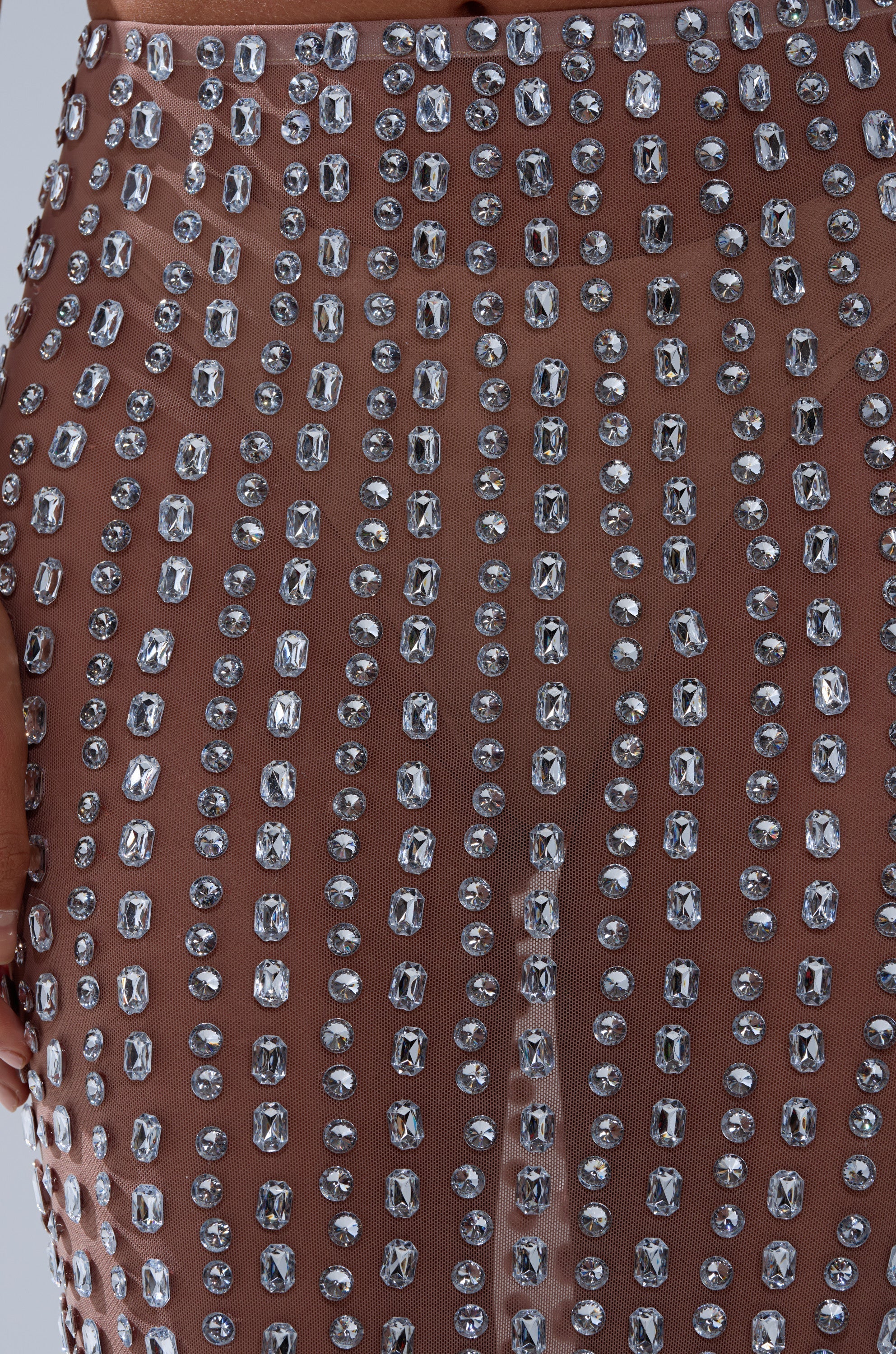 ALL THE SHINE RHINESTONE MAXI SKIRT