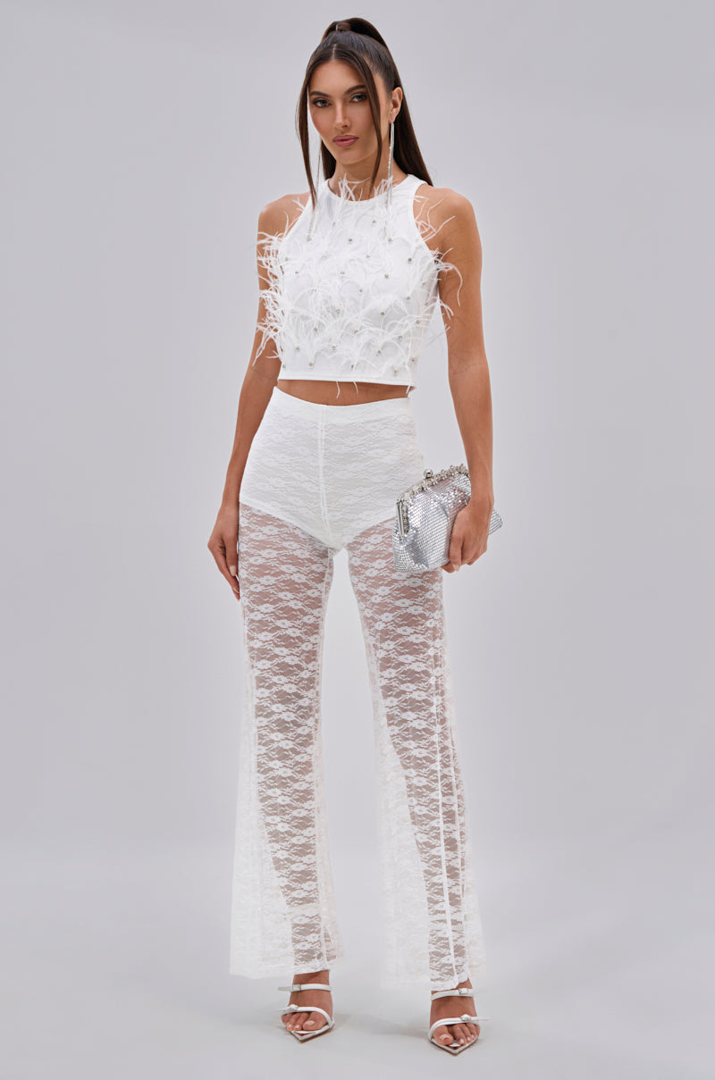HOT STUFF LACE FLARE LEGGING
