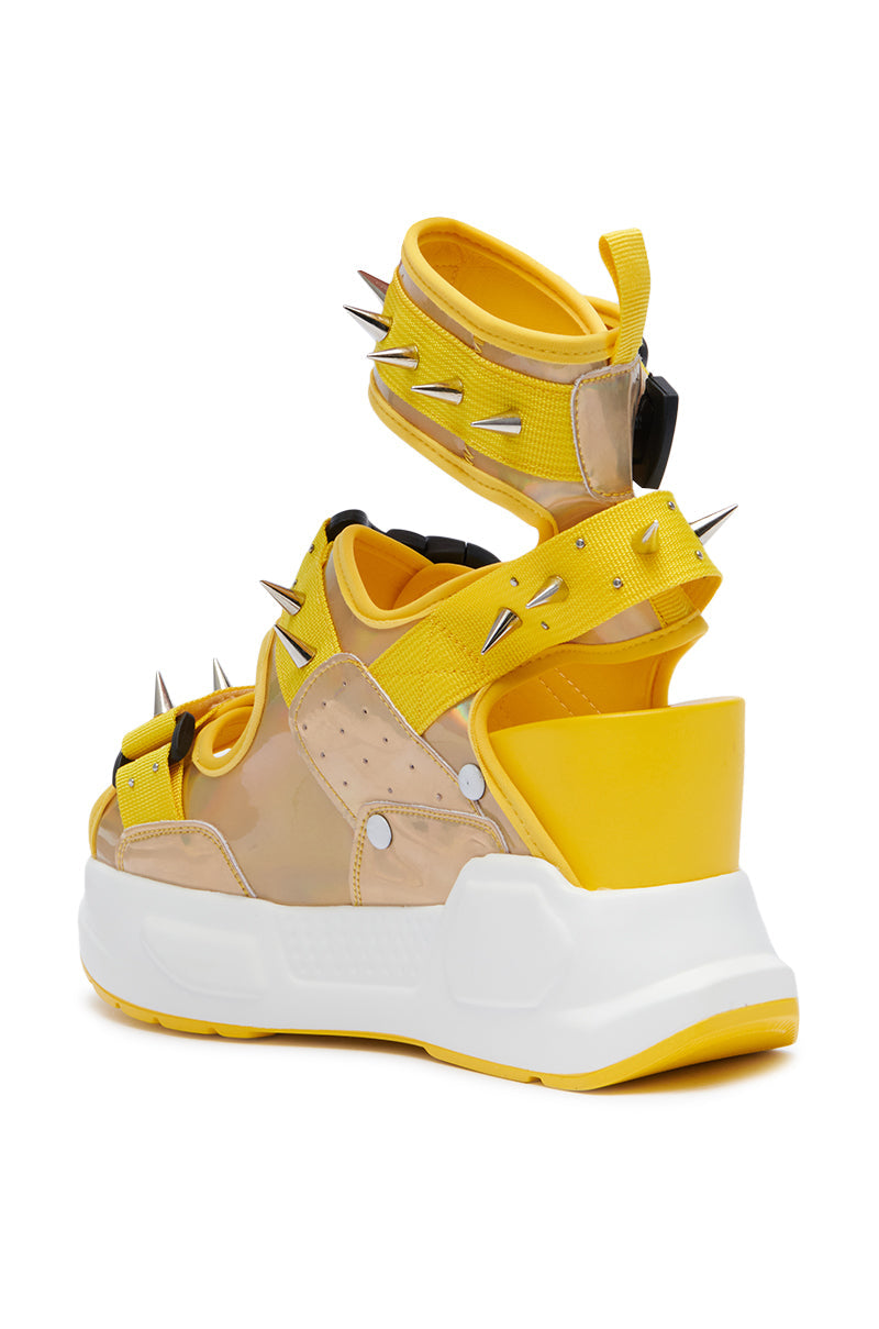 MULBERRY YELLOW SPIKEY FLATFORM SANDAL