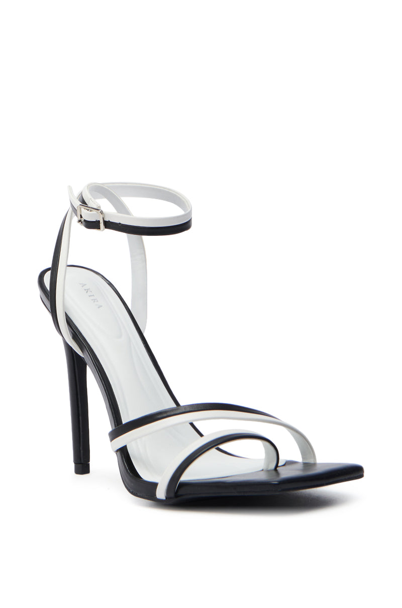AKIRA NEHARA BLACK AND WHITE STILETTO SANDAL