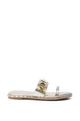 AKIRA RYLIE GOLD EMBELLISHED SLIP ON SANDAL