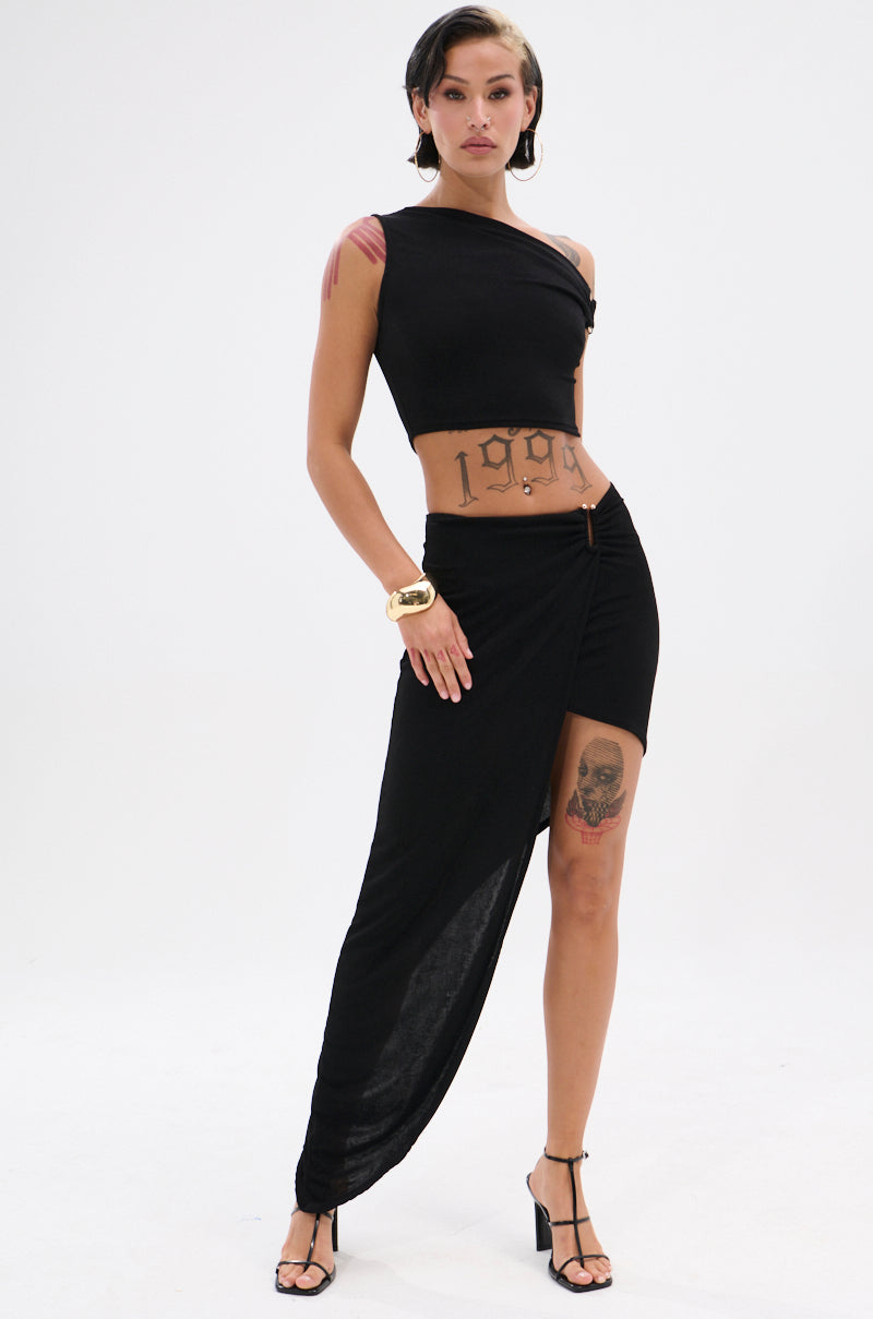 KYLIE SLINKY MIDI SKIRT
