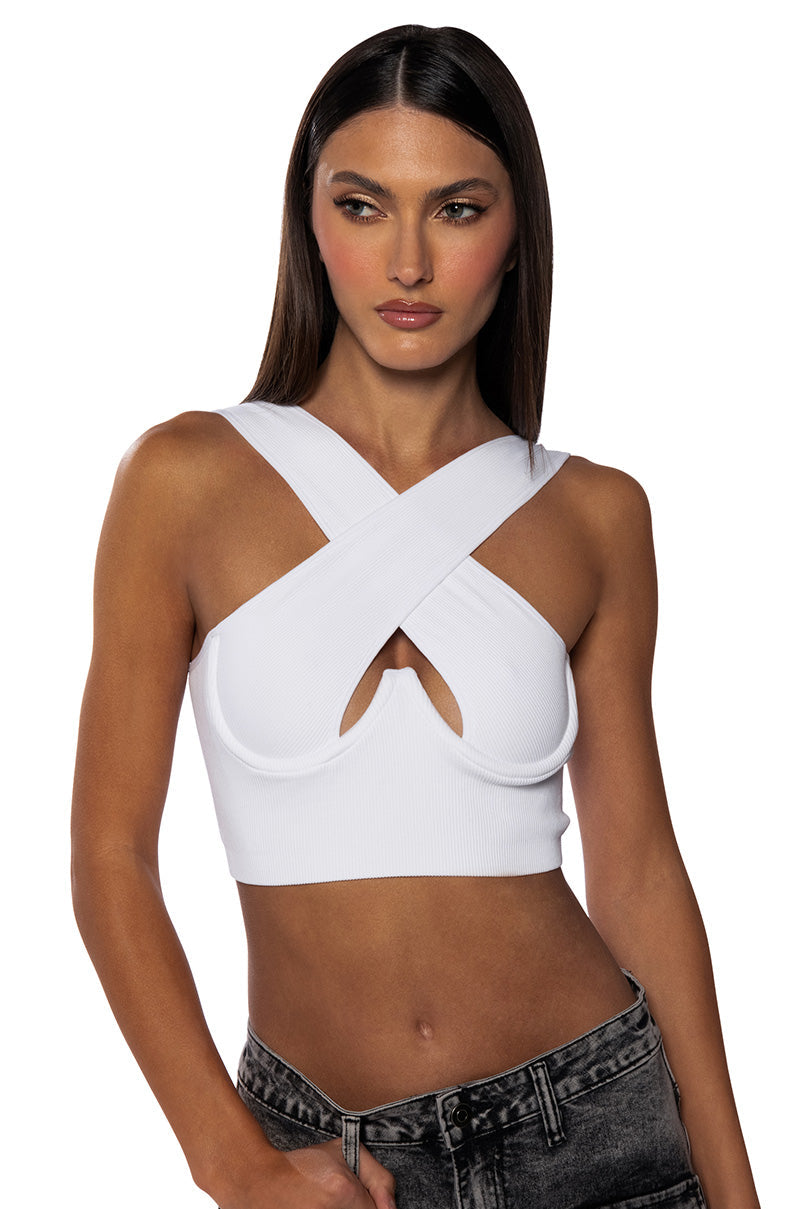 CROSS FRONT BRA TOP