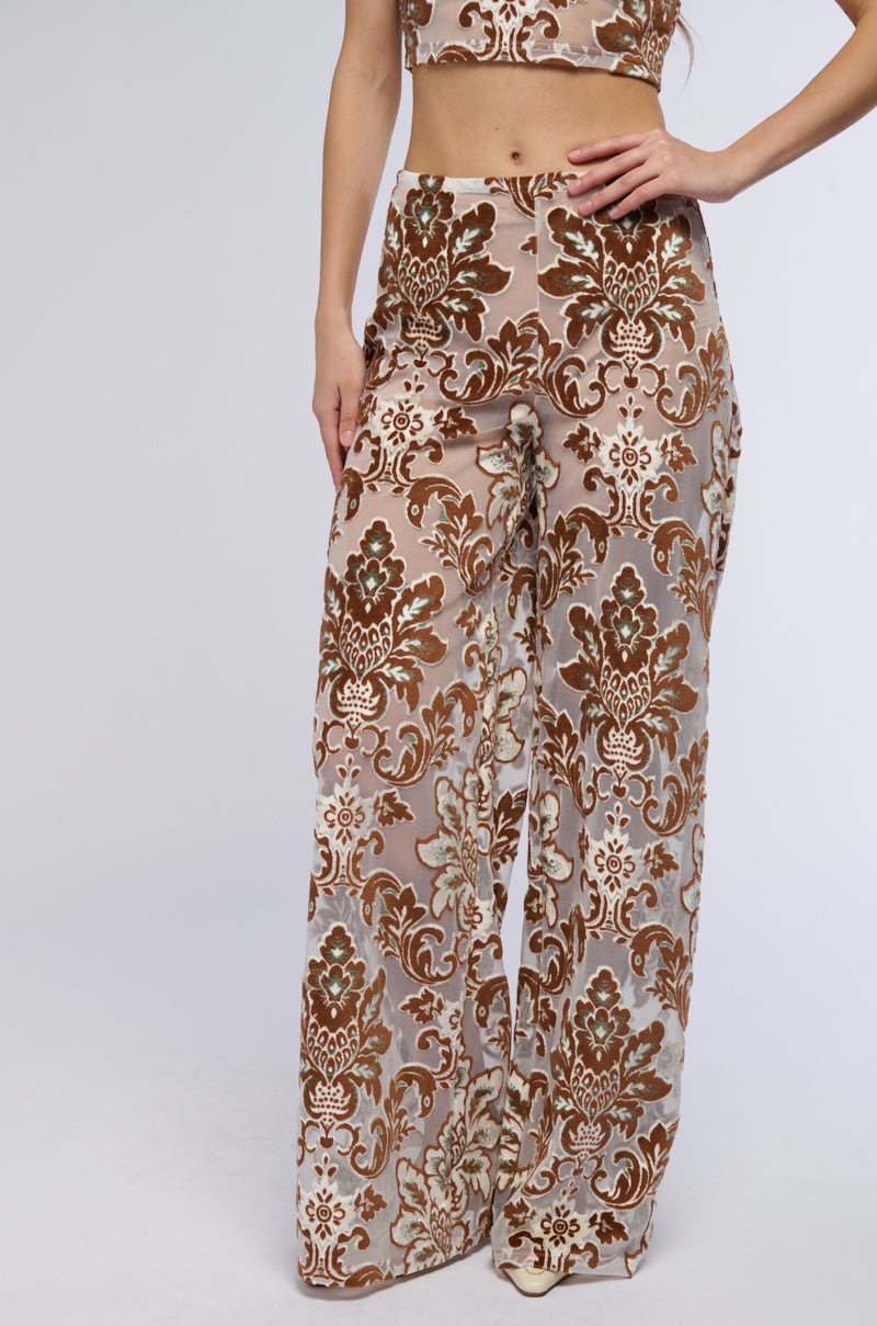 LOTUS MESH FLARE PANTS