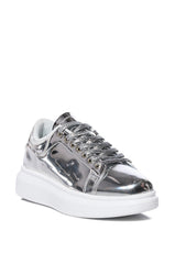 5008A FLATFORM SNEAKER IN SILVER