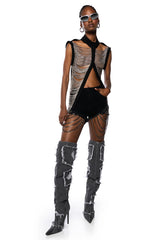 METAL RADAR BODY BUTTON DOWN TOP