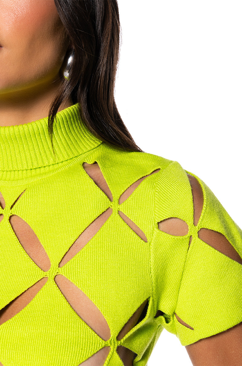 PARALLEL DIMENSIONS CROPPED SWEATER