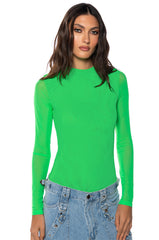 PAXTON SEXY DOUBLE MESH LONG SLEEVE BODYSUIT